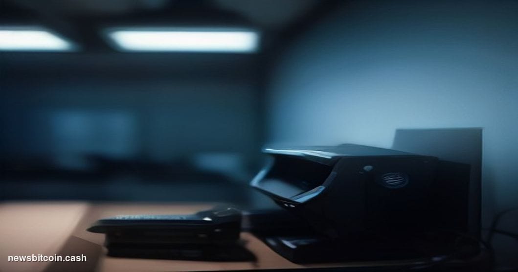 Cinematic photorealistic editorial photograph of a sleek modern payments terminal and smartphone screen displaying a stylized