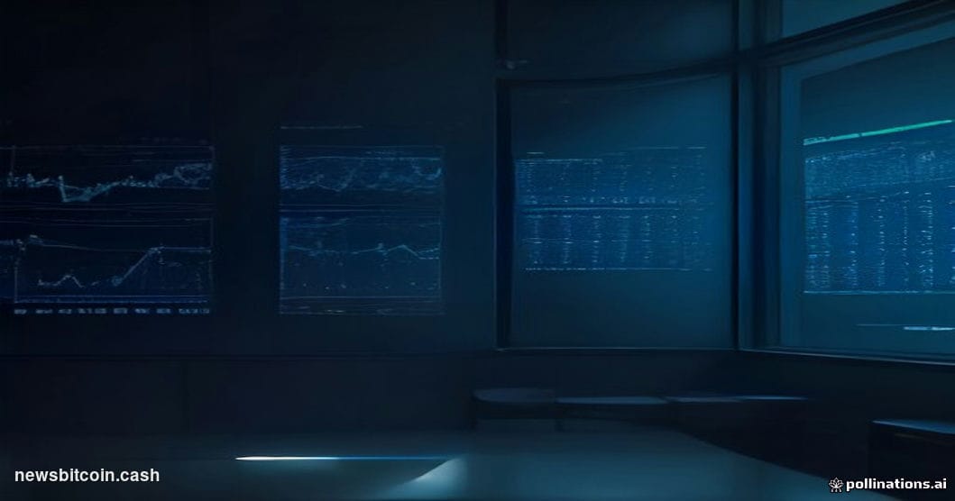 Cinematic photorealistic editorial photograph of a dual-scene composition: in the foreground, a sleek glowing trading termina