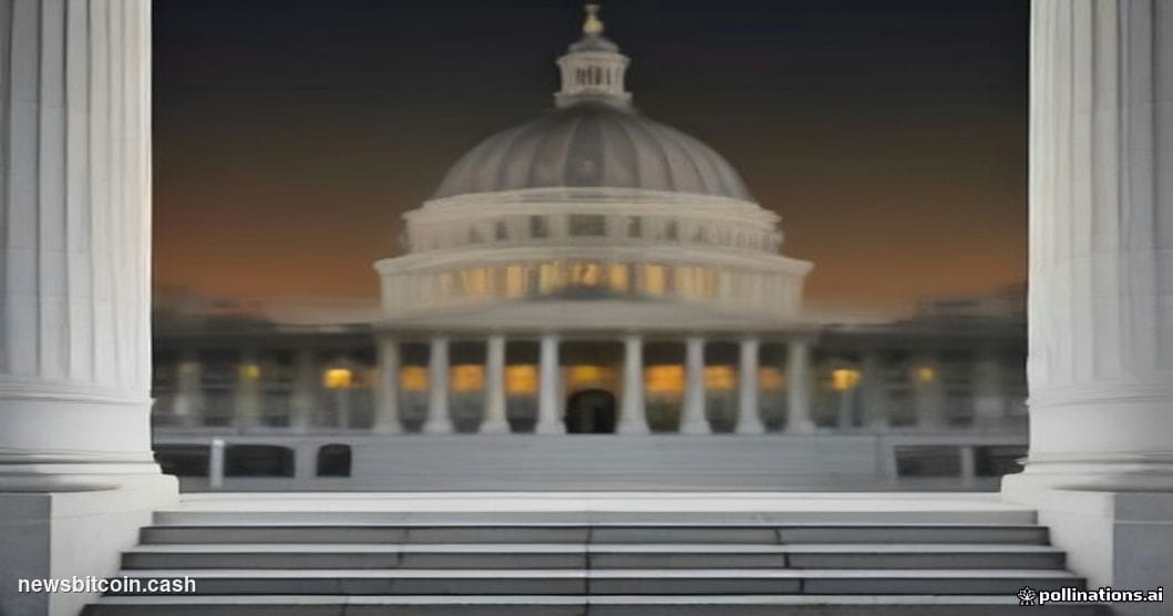 Cinematic photorealistic editorial photograph of the Nevada state capitol building in Carson City at dusk, warm amber light r