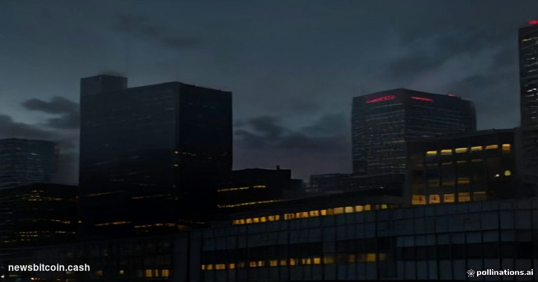 A cinematic photorealistic editorial photograph shot at dusk from street level in São Paulo's financial district, with the Av