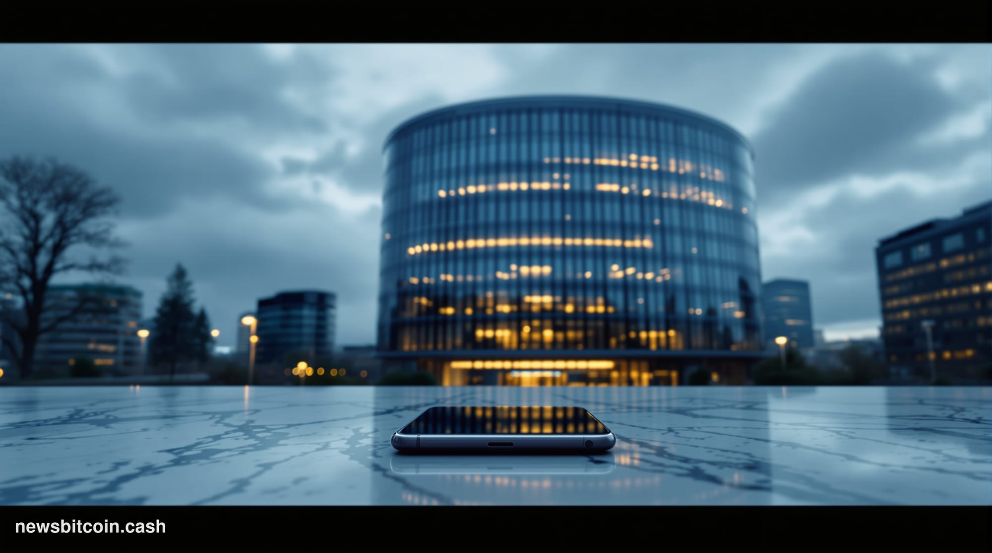 Cinematic photorealistic editorial photograph of the European Union's regulatory district in Brussels, Belgium — the distinct