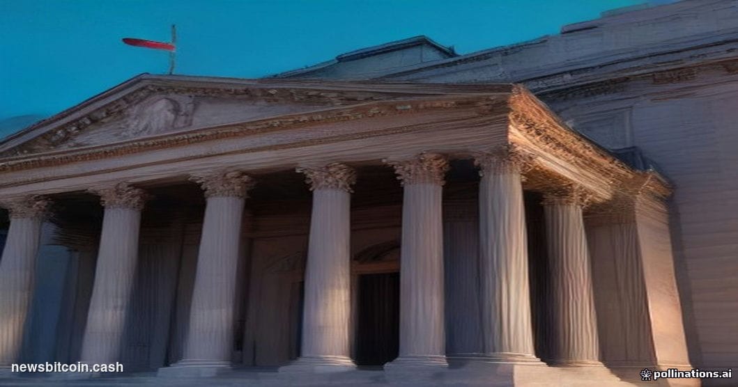 Cinematic photorealistic editorial photograph of the U.S. Department of the Treasury building in Washington D.C., shot from a