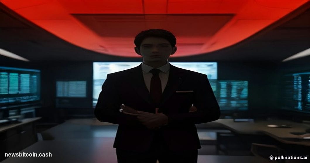 Cinematic photorealistic editorial photograph of a modern cryptocurrency exchange operations center at dusk, with large curve
