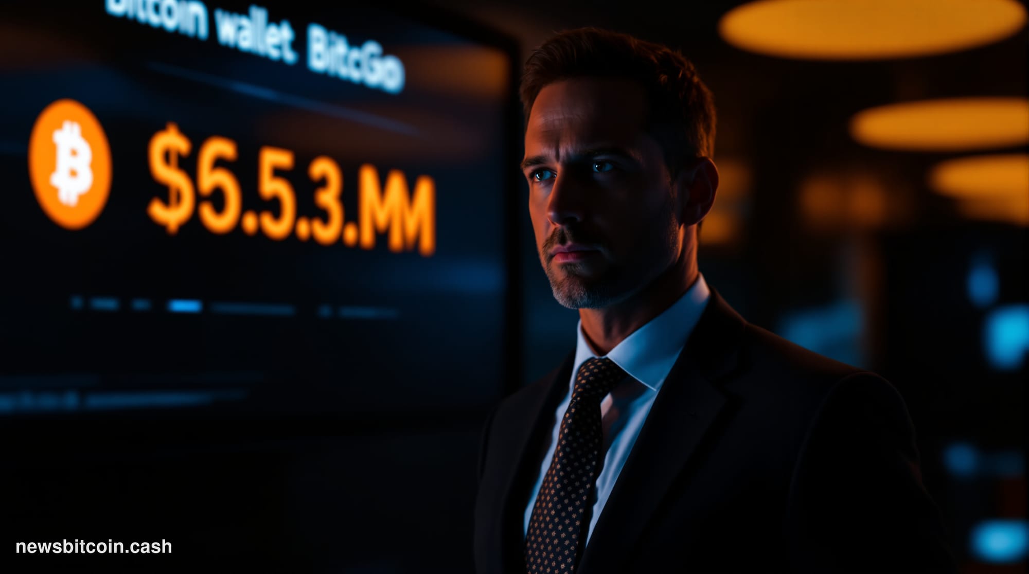 Cinematic photorealistic editorial photograph of a dramatic close-up of a cold storage hardware wallet resting on a polished 