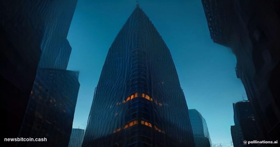 Cinematic photorealistic editorial photograph of BlackRock's Manhattan headquarters at 50 Hudson Yards, shot from street leve
