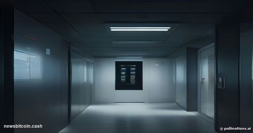 A cinematic photorealistic editorial photograph set inside a dimly lit, high-stakes trading environment reminiscent of a fina