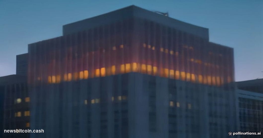 Cinematic photorealistic editorial photograph of the exterior of the Commodity Futures Trading Commission headquarters in Was
