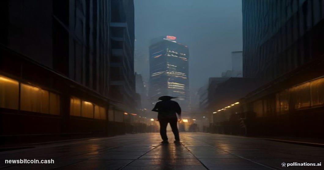 A cinematic photorealistic editorial photograph set in Mumbai's financial district at dusk, with the warm amber glow of stree