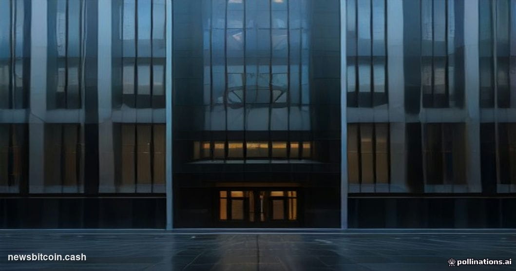 A dramatic wide-angle shot of the Euronext stock exchange building in Amsterdam, its modernist glass and steel facade lit by 