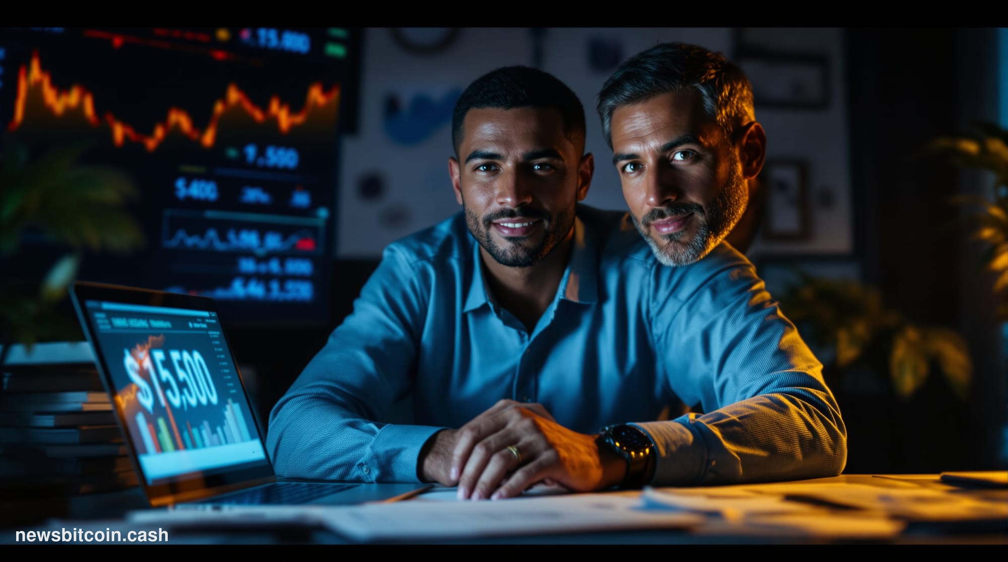 Cinematic photorealistic editorial photograph of a high-stakes private sportsbook lounge at night, featuring a sleek digital 