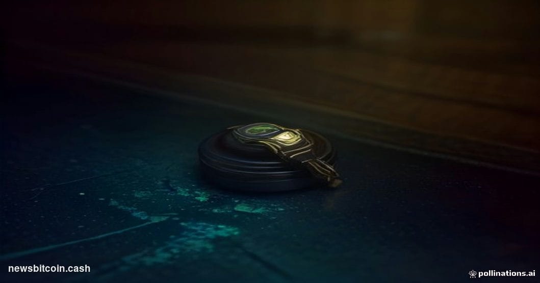Cinematic photorealistic editorial photograph of a dark, dramatic close-up of a cracked and partially shattered Senate chambe