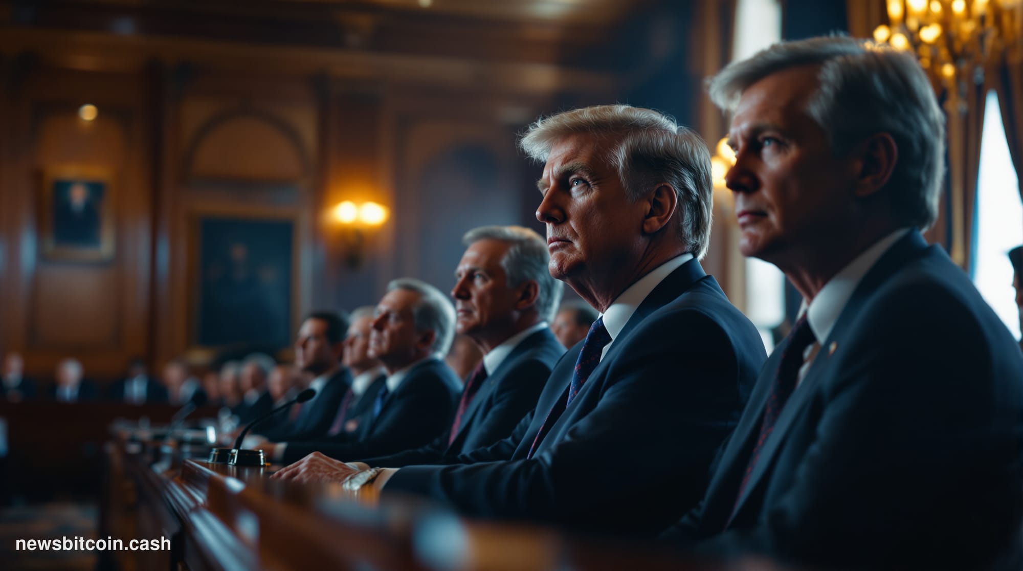 A cinematic photorealistic editorial photograph of the US Capitol building's iconic dome and neoclassical architecture shot f