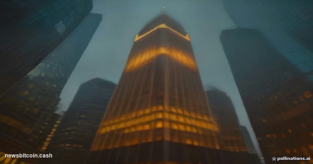 Cinematic photorealistic editorial photograph of the HSBC headquarters tower in Hong Kong's Central district at dusk, shot fr