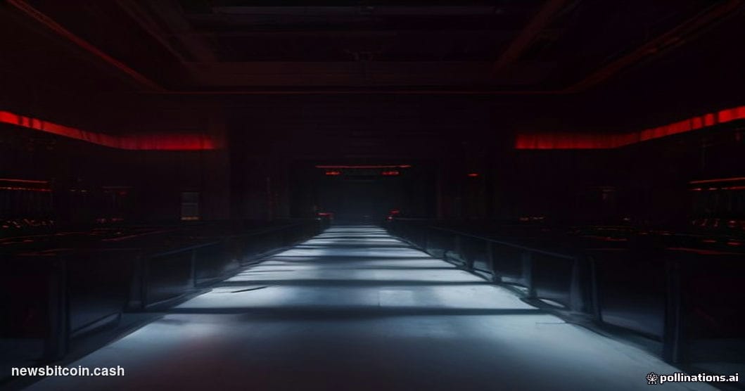 Cinematic photorealistic editorial photograph of a glowing server infrastructure corridor plunged into emergency red lighting
