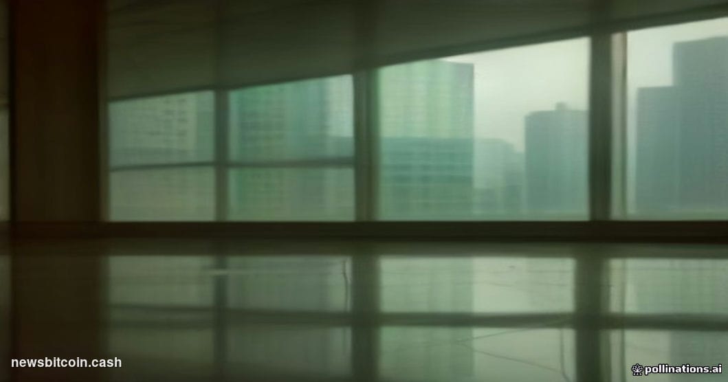Cinematic photorealistic editorial photograph of the Korea Exchange trading floor in Yeouido, Seoul's financial district, sho