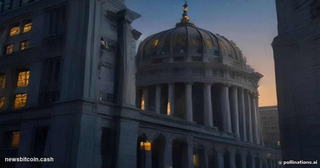 Cinematic photorealistic editorial photograph of the Office of the Comptroller of the Currency headquarters building in Washi