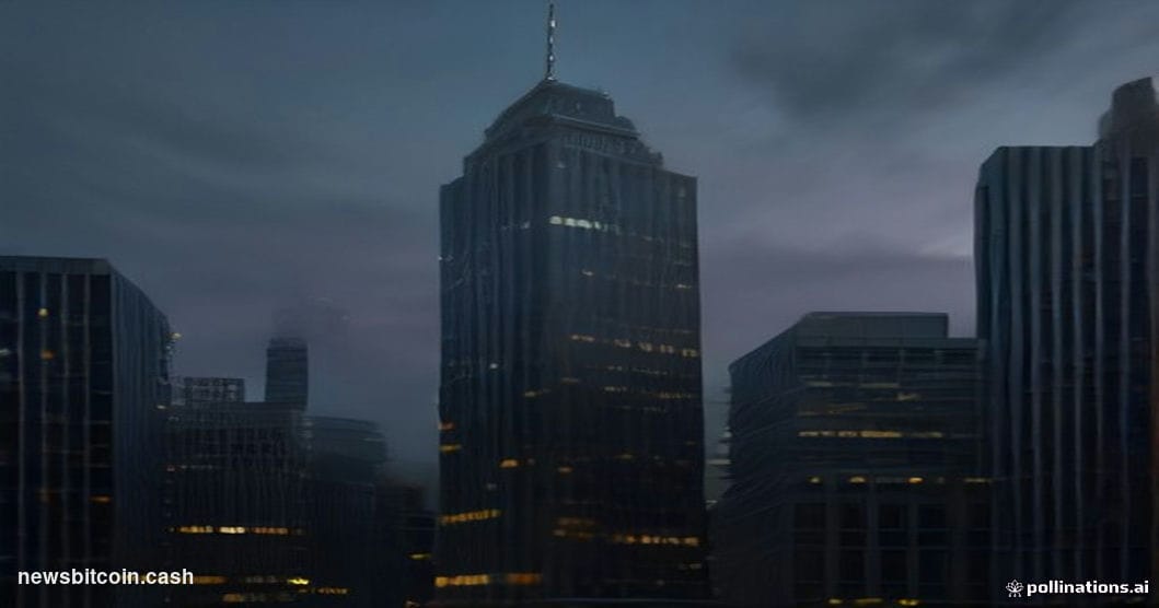 Cinematic photorealistic editorial photograph of a modern Chicago financial district street corner — the symbolic home of US 