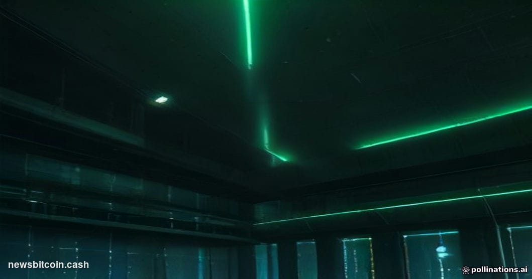 A cinematic photorealistic editorial photograph shot at night from a low angle looking up at a large server data center build