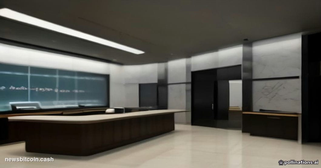 Cinematic photorealistic editorial photograph of a SoFi Bank branded environment — a sleek, modern bank branch interior with 