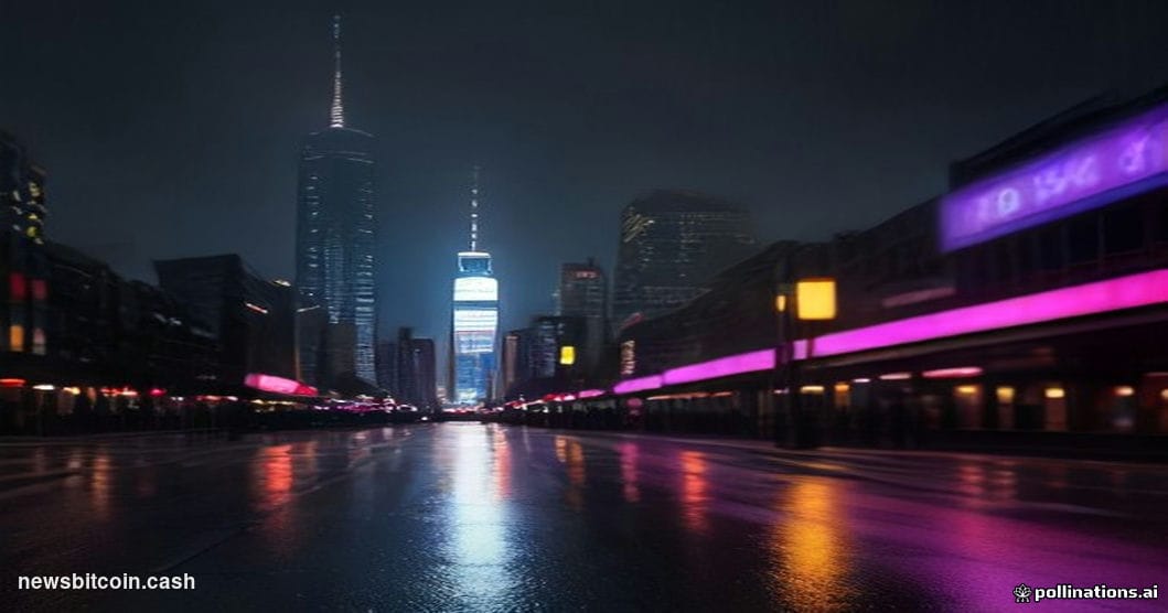 Cinematic photorealistic editorial photograph of a rain-slicked Shanghai street at dusk, shot from a low angle with shallow d