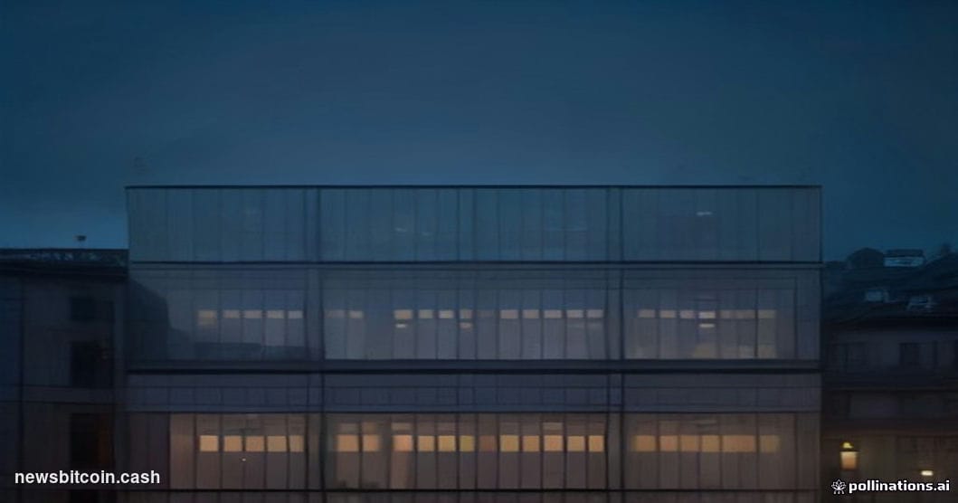 Cinematic photorealistic editorial photograph of the Swiss Financial Market Supervisory Authority (FINMA) headquarters buildi