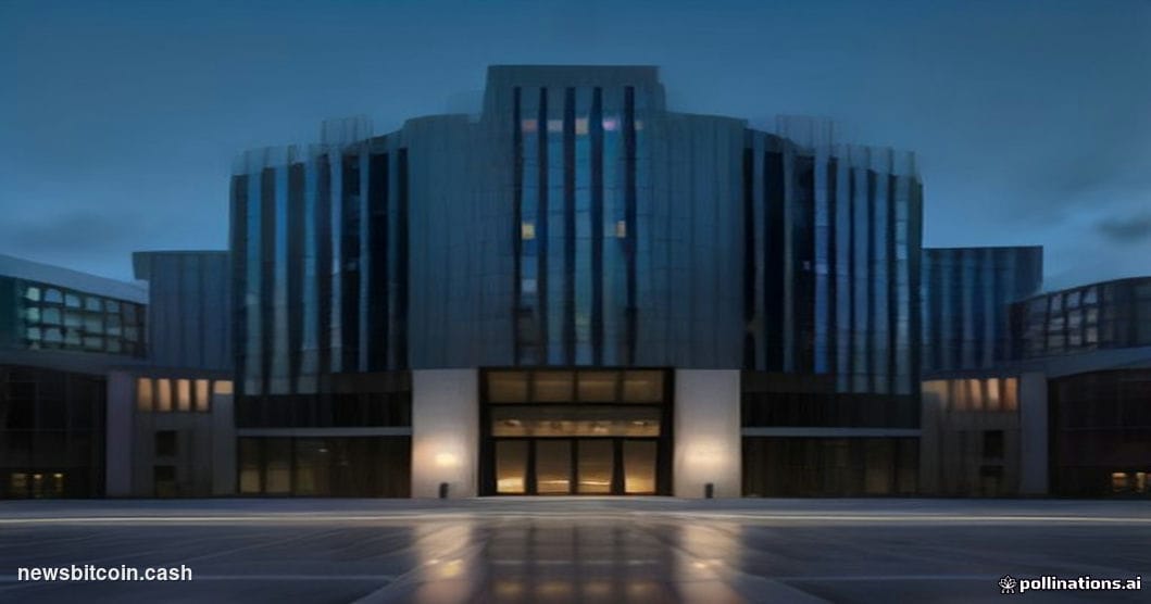 Cinematic photorealistic editorial photograph of the Financial Conduct Authority's headquarters building in Stratford, East L