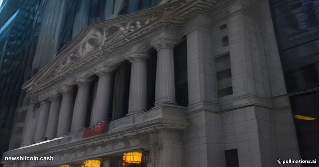 A cinematic photorealistic editorial photograph shot at golden-hour dusk, looking up at the glass-and-steel facade of a major