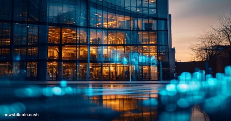 Cinematic photorealistic editorial photograph of the Financial Conduct Authority's headquarters at 12 Endeavour Square in Lon