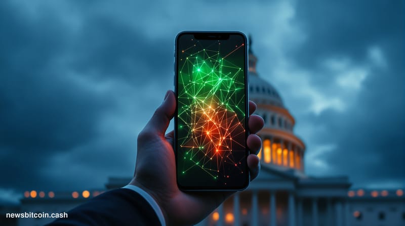 Cinematic photorealistic editorial photograph of the United States Capitol building at dusk, shot from a low angle looking up