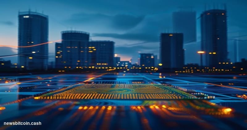 Cinematic photorealistic editorial photograph of a dramatic split-screen composition showing Samsung's Suwon, South Korea hea