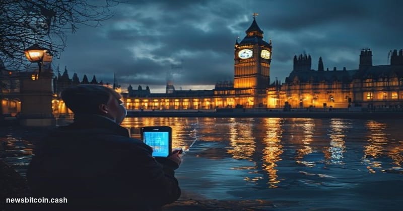 Cinematic photorealistic editorial photograph of the exterior of the UK Houses of Parliament and the Palace of Westminster at