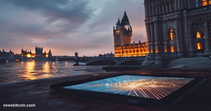 Cinematic photorealistic editorial photograph of the Palace of Westminster and the Thames at dawn, shot from across the river