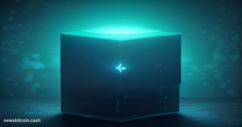 Cinematic photorealistic editorial photograph of a sleek Ethereum-branded digital vault or escrow terminal glowing in cool bl