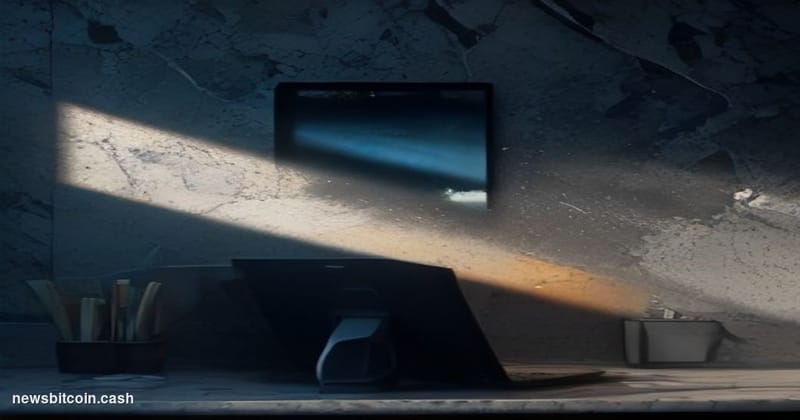 Cinematic photorealistic editorial photograph of a cracked and shattered digital banking interface screen mounted on a dark m