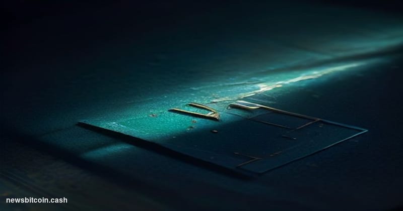 Cinematic photorealistic editorial photograph of a cracked and shattered debit card rendered in dark teal and gold tones, lyi