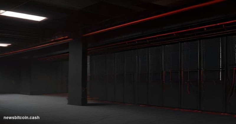 Cinematic photorealistic editorial photograph of a glowing server infrastructure in a darkened data center, with dramatic red