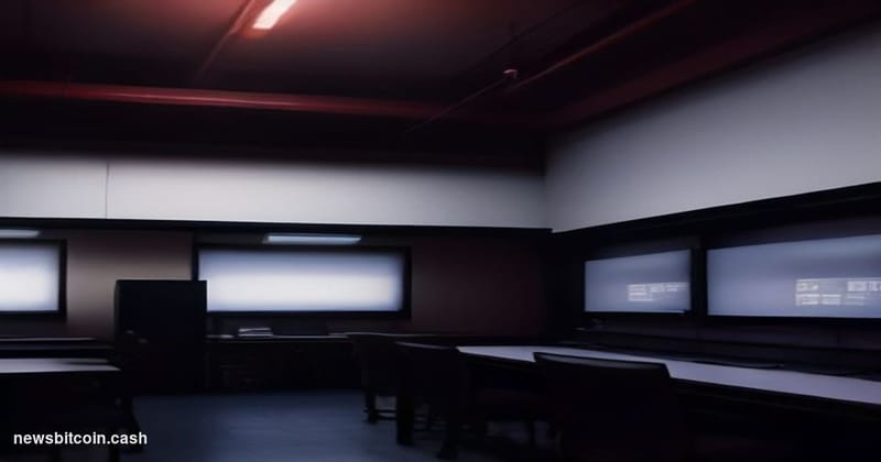 A cinematic photorealistic editorial photograph set in a dramatic server room environment bathed in deep red emergency lighti