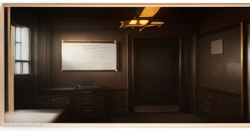 A cinematic photorealistic editorial photograph set inside a dimly lit, wood-paneled financial advisory office. In the foregr