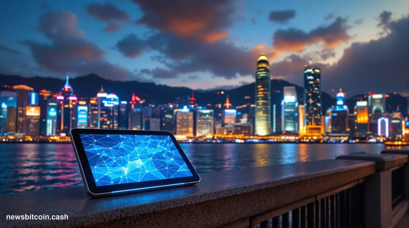 Cinematic photorealistic editorial photograph of Hong Kong's iconic Victoria Harbour skyline at dusk, shot from Kowloon's wat