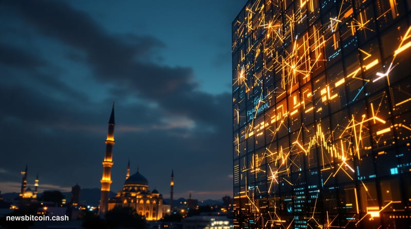 Cinematic photorealistic editorial photograph of the Islamabad skyline at dusk, with the iconic Faisal Mosque visible in the 