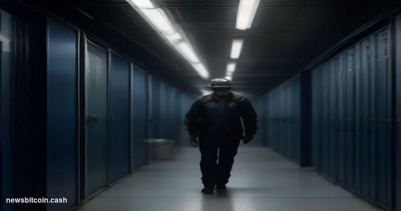 A cinematic photorealistic editorial photograph shot at dusk outside a recognizable data center facility, where heavy steel s
