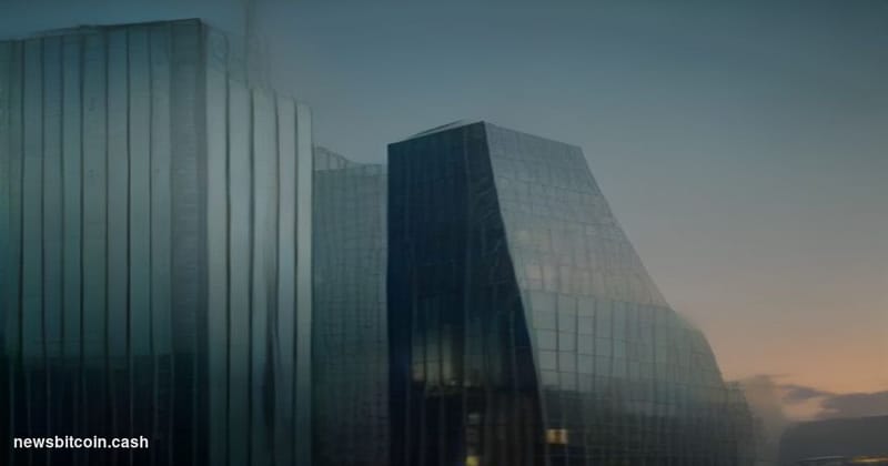 Cinematic photorealistic editorial photograph of the iconic Sberbank headquarters in Moscow — a towering modern glass-and-ste