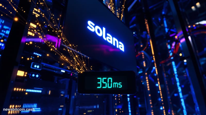 Cinematic photorealistic editorial photograph of a high-performance server rack facility bathed in deep electric blue and vio
