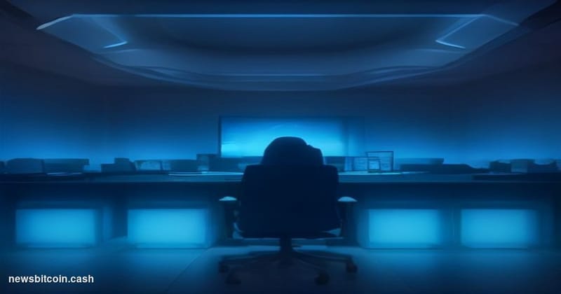A cinematic photorealistic editorial photograph set in a dramatic vote-counting atmosphere: a sleek, darkened governance cham