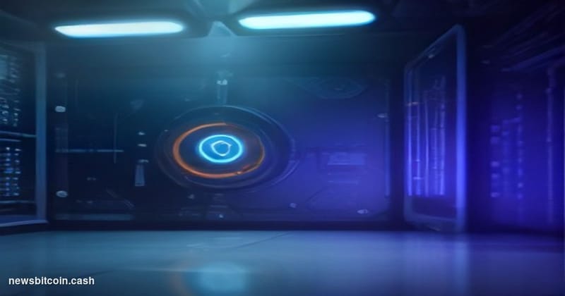 Cinematic photorealistic editorial photograph of a sleek quantum computing server array in a darkened laboratory environment,