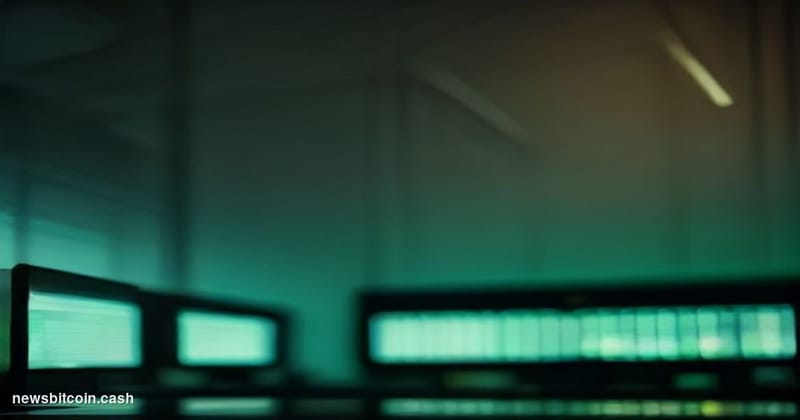 Cinematic photorealistic editorial photograph of a sleek financial trading floor interior, with large curved screens displayi