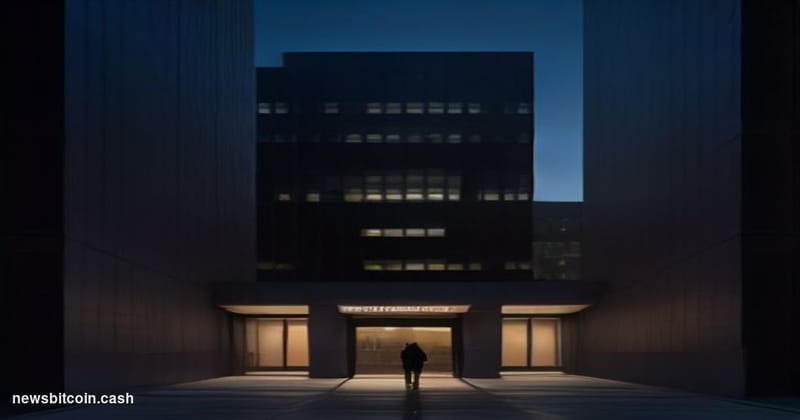 Cinematic photorealistic editorial photograph of a sleek corporate headquarters building in San Jose, California, shot at dus