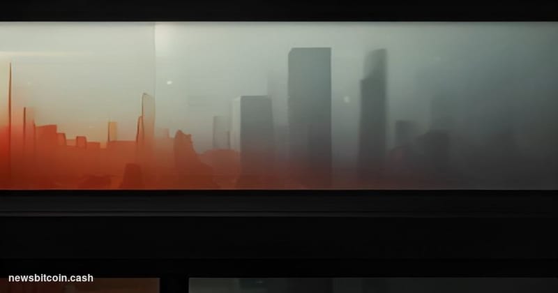 Cinematic photorealistic editorial photograph of a large professional trading floor monitor wall displaying a sharply descend
