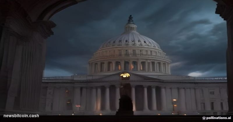 Cinematic photorealistic editorial photograph of the United States Senate chamber exterior at the U.S. Capitol Building in Wa