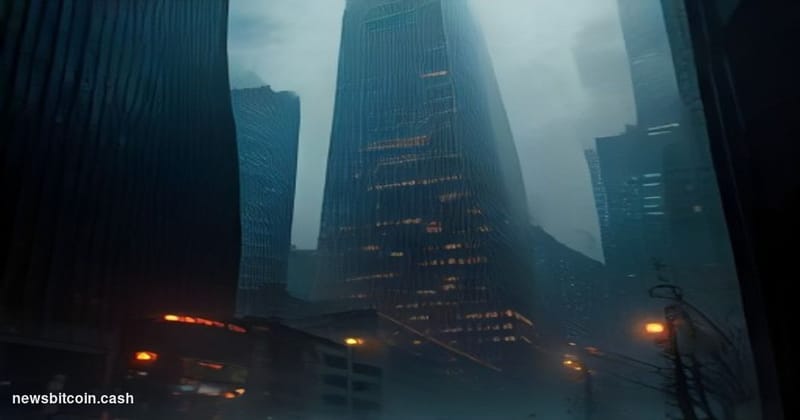 Cinematic photorealistic editorial photograph of BlackRock's Manhattan headquarters at 50 Hudson Yards, shot from a low stree
